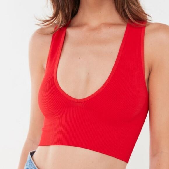 Urban Outfitters Tops - Urban Outfitters Out From Under Hailey Seamless Bra Top Red size M